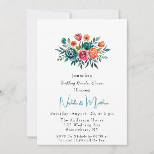 Watercolor Romance Wedding Couples Shower Invitation