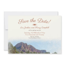 Watercolor: Romantic Desert Save the Date Card