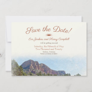 Watercolor: Romantic Desert Save the Date Card