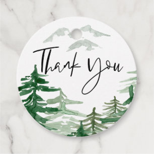 Watercolor Romantic Woodland Thank You Favour Tags