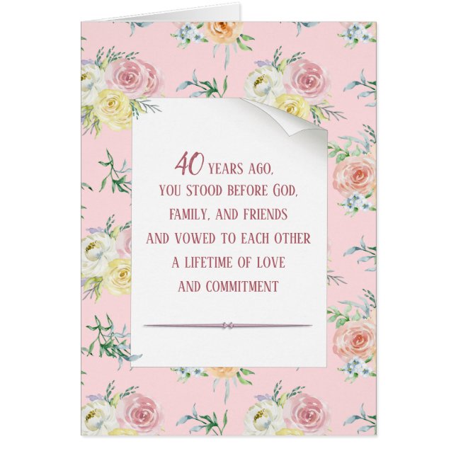 Watercolor Rose 40th Anniversary (Front)