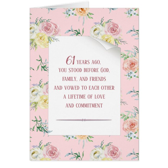 Watercolor Rose 61st Anniversary (Front)