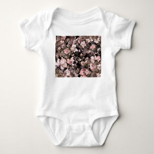 Watercolor Rose Bud Bouquet Pattern Baby Bodysuit