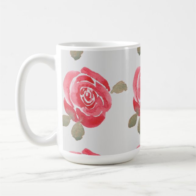 Watercolor Rose Coffee Mug (Left)