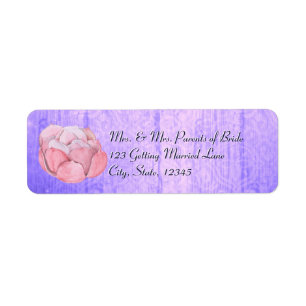 Watercolor Rose-coloured Succulent Rustic Purple Return Address Label