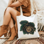 Watercolor Rose Faux Gold And Green Monogram Tote Bag<br><div class="desc">Rich emerald and faux gold rose illustration paired with a personalised letter monogram. This collection spreads across wedding,  office and personal items with many matching items that can be found in our store. Contact us through our store for specific customisation options and requests.</div>