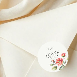Watercolor Rose flower Classic Round Sticker