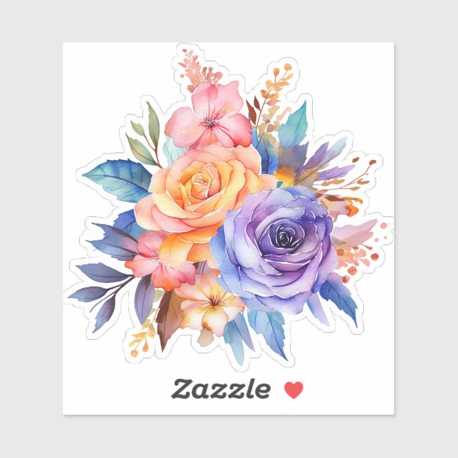 Watercolor Rose Flowers Design-58392 (Sheet)