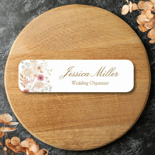 Watercolor Rose Garden Elegant Floral Customised Name Tag