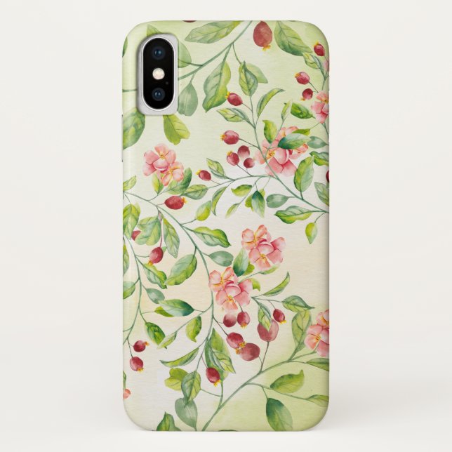 Watercolor Rose Garden Vines iPhone / iPad case (Back)