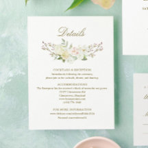 Watercolor Rose Hydrangea Details Card