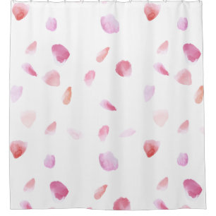 Watercolor Rose Petals Shower Curtain