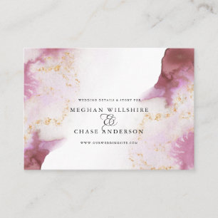 Watercolor Rose Quartz Gold Geode BarefootBride™ Business Card