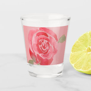 Watercolor Rose Shot Glass