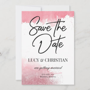 Watercolor Rose Simple Gold Save the Date