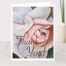 Watercolor Rose Soft Realism Thank you 