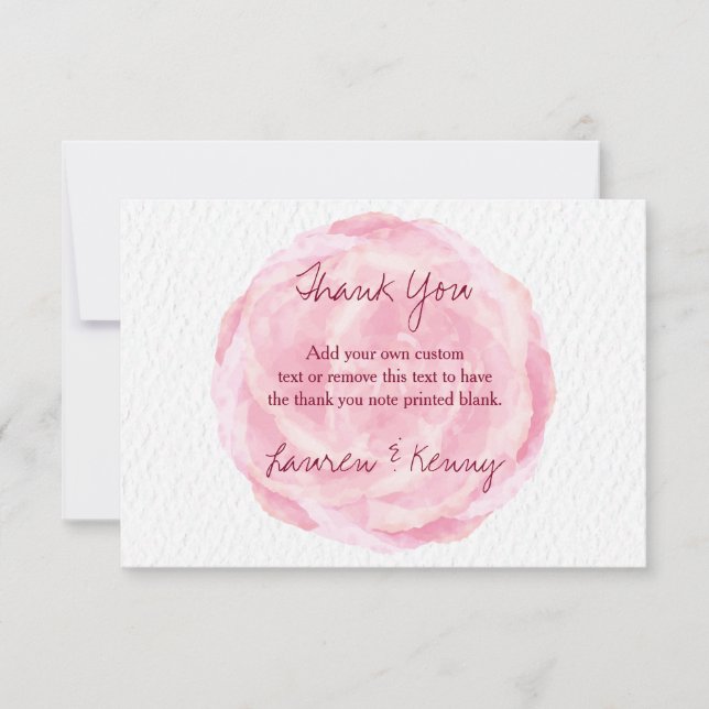 Watercolor Rose Thank You Cards (Front)