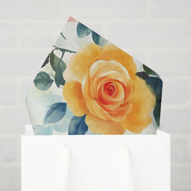 Watercolor Rose Tissue Paper (Gift Bag)