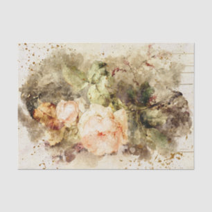 Watercolor Rose  Tissue Paper