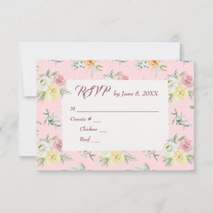 Watercolor Rose Wedding RSVP