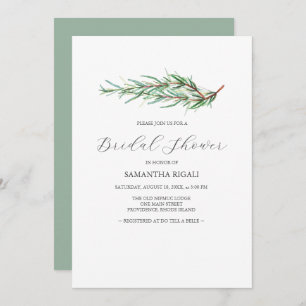 Watercolor Rosemary Bridal Shower Invitations