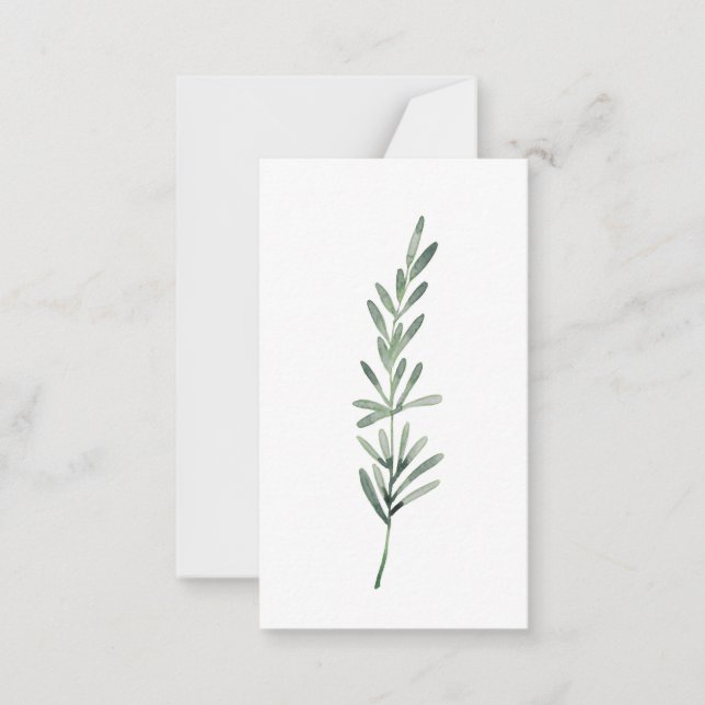 Watercolor Rosemary Card (Front)