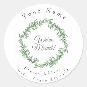 Watercolor Rosemary Wreath Classic Round Sticker