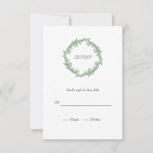 Watercolor Rosemary Wreath RSVP Card