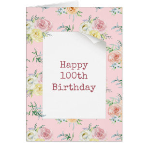 Watercolor Roses 100th Birthday