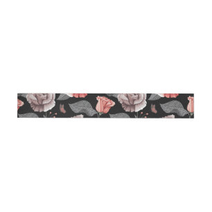 Watercolor Roses 15 Wrap Around Label