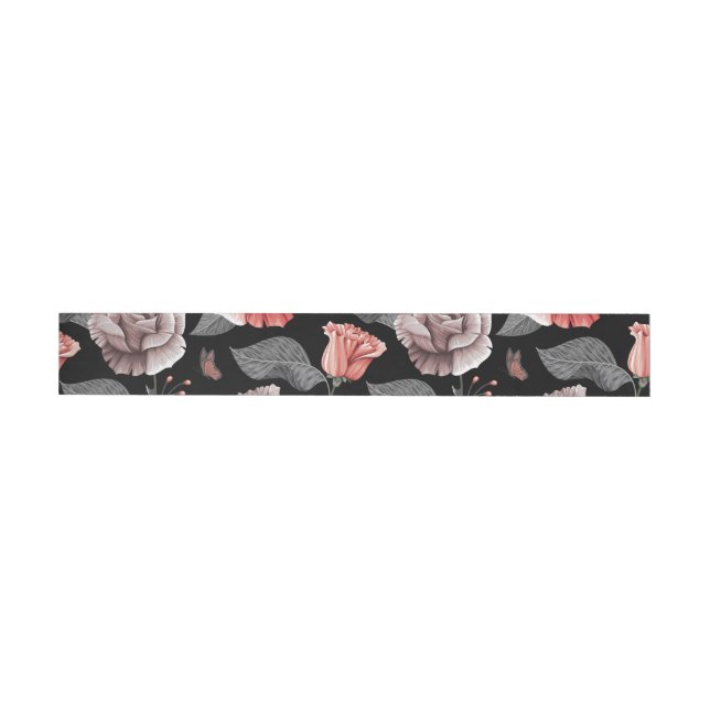 Watercolor Roses 15 Wrap Around Label (Individual)