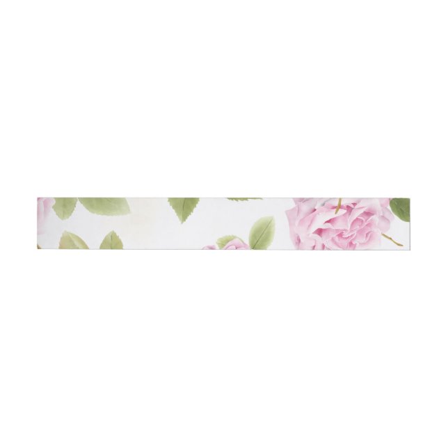 Watercolor Roses 19 Wrap Around Label (Individual)