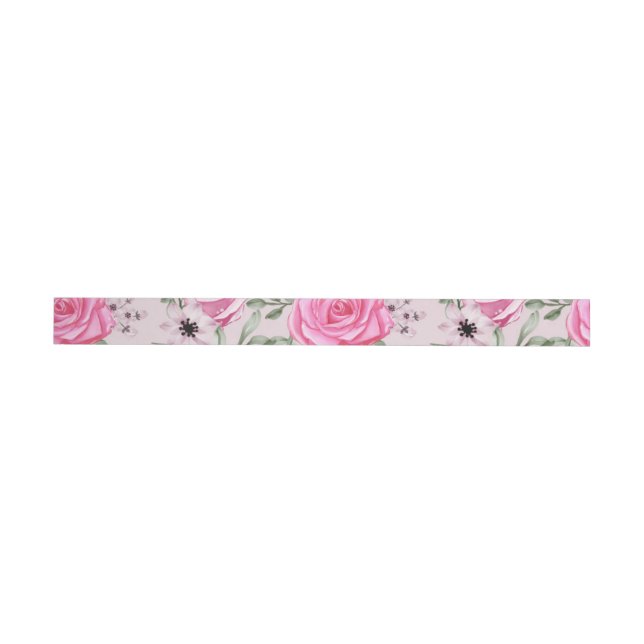 Watercolor Roses 22 Wrap Around Label (Individual)