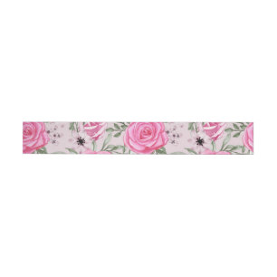 Watercolor Roses 22 Wrap Around Label