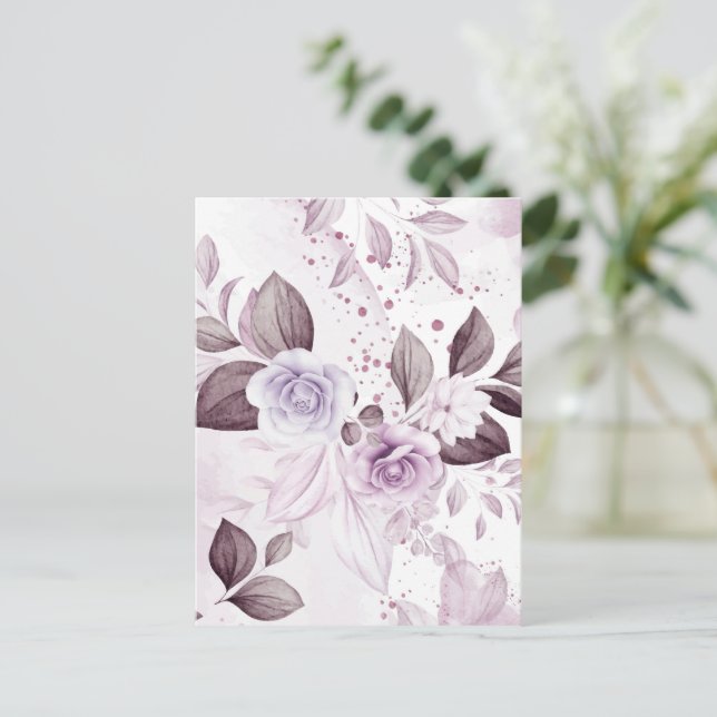 Watercolor Roses 2 Postcard (Standing Front)