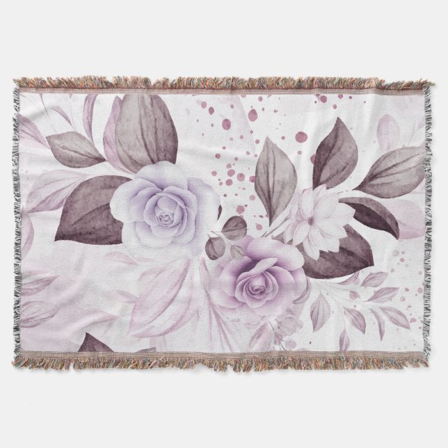 Watercolor Roses 2 Throw Blanket (Front)