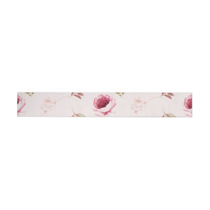 Watercolor Roses 30 Wrap Around Label