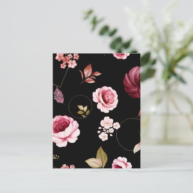 Watercolor Roses 32 Postcard (Standing Front)