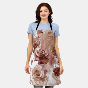 Watercolor Roses 3 Apron