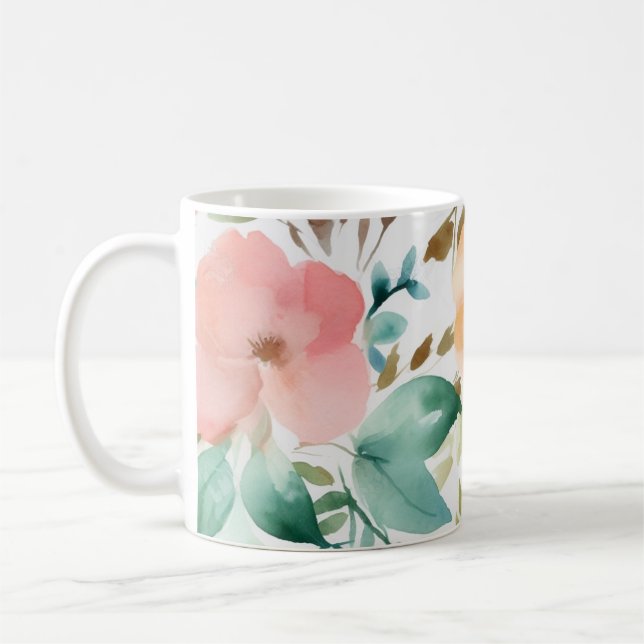 Watercolor roses 4 coffee mug (Left)