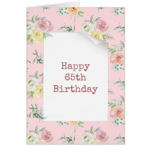 Watercolor Roses 65th Birthday