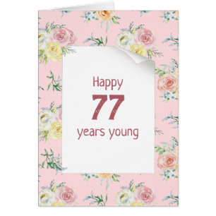 Watercolor Roses 77th Birthday