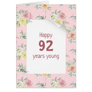 Watercolor Roses 92nd Birthday