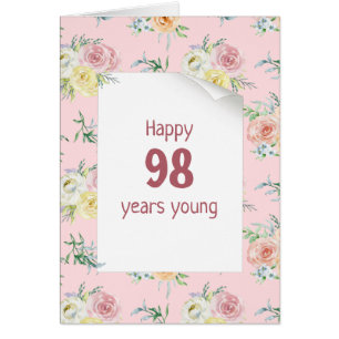 Watercolor Roses 98th Birthday
