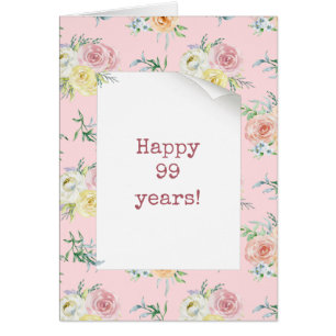 Watercolor Roses 99th Birthday