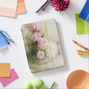 watercolor-roses-and-basket iPad air cover