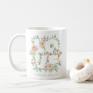 Watercolor Roses and Greenery LOVE Valentine's Day Coffee Mug