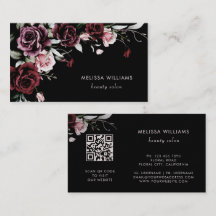 Watercolor Roses Black Background