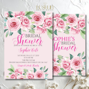 Watercolor Roses Bridal Shower Invitation