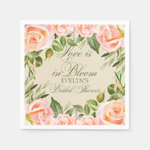 Watercolor Roses Bridal Shower  Napkin